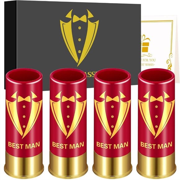 12GA Bullet Shot Glasses – Best Man Gift Set, Groomsmen, Hunting & Texas Barware - Picture 1 of 2